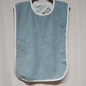 Classic Blue Adult Bib with White Edging